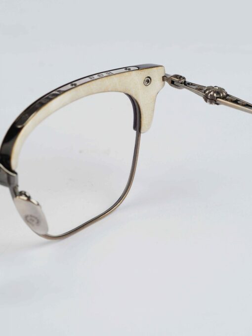 Chrome Hearts Glasses Sunglasses SLUNTRADICTION 52 – WHITE EBONY WOODANTIQUE SILVER 1