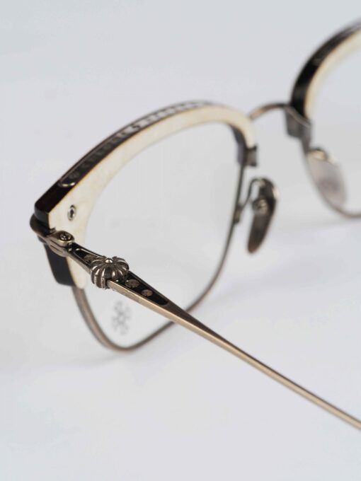Chrome Hearts Glasses Sunglasses SLUNTRADICTION 52 – WHITE EBONY WOODANTIQUE SILVER 2