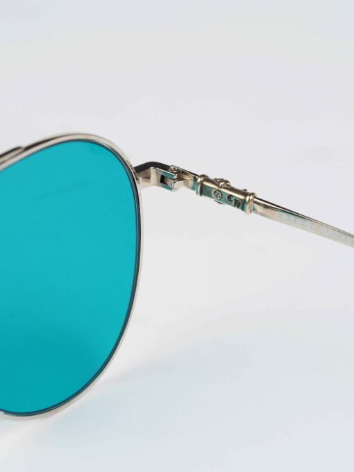 Chrome Hearts Glasses Sunglasses STEPPIN BLU – SHINY SILVERAQUA MARINE 2