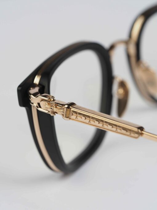 Chrome Hearts Glasses Sunglasses TELEVAGILIST – MATTE BLACK PLASTICGOLD PLATED 6