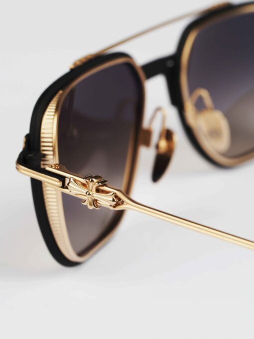 Chrome Hearts glasses Chrome Hearts Sunglasses HUMPSTER – MIDNIGHT BLUEMATTE GOLD PLATED 2